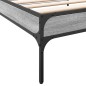 vidaXL Bettgestell Grau Sonoma 100x200 cm Holzwerkstoff und Metall vidaXL Bettgestell Grau Sonoma 100x200 cm Holzwerkstoff und Metall