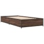 vidaXL Bettgestell Braun Eichen-Optik 100x200 cm Holzwerkstoff Metall vidaXL Bettgestell Braun Eichen-Optik 100x200 cm Holzwerkstoff Metall