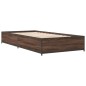 vidaXL Bettgestell Braun Eichen-Optik 100x200 cm Holzwerkstoff Metall vidaXL Bettgestell Braun Eichen-Optik 100x200 cm Holzwerkstoff Metall