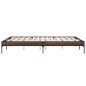 vidaXL Bettgestell Braun Eichen-Optik 140x200 cm Holzwerkstoff Metall vidaXL Bettgestell Braun Eichen-Optik 140x200 cm Holzwerkstoff Metall