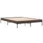 vidaXL Bettgestell Braun Eichen-Optik 140x200 cm Holzwerkstoff Metall vidaXL Bettgestell Braun Eichen-Optik 140x200 cm Holzwerkstoff Metall