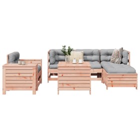 vidaXL 7-tlg. Garten-Sofagarnitur Massivholz Douglasie