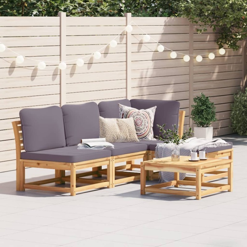 vidaXL 5-tlg. Garten-Lounge-Set mit Kissen Massivholz Akazie vidaXL 5-tlg. Garten-Lounge-Set mit Kissen Massivholz Akazie