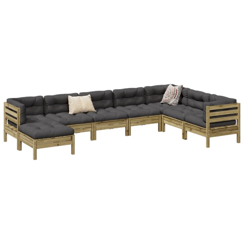 vidaXL 8-tlg. Garten-Sofagarnitur mit Kissen Kiefernholz Imprägniert vidaXL 8-tlg. Garten-Sofagarnitur mit Kissen Kiefernholz Imprägniert
