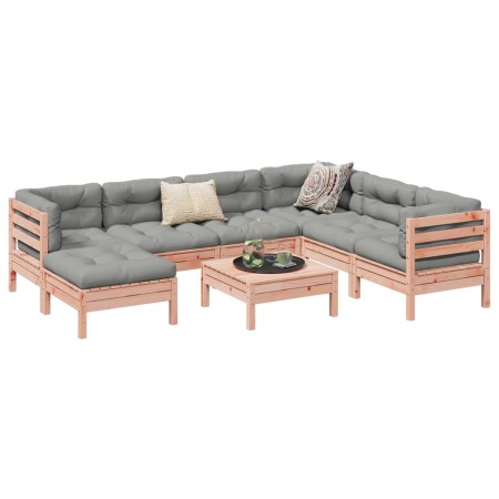 vidaXL 8-tlg. Garten-Sofagarnitur mit Kissen Massivholz Douglasie