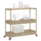 vidaXL Barwagen 3 Böden Beige Poly Rattan und Massivholz Akazie vidaXL Barwagen 3 Böden Beige Poly Rattan und Massivholz Akazie
