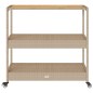 vidaXL Barwagen 3 Böden Beige Poly Rattan und Massivholz Akazie vidaXL Barwagen 3 Böden Beige Poly Rattan und Massivholz Akazie