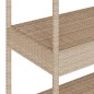 vidaXL Barwagen 3 Böden Beige Poly Rattan und Massivholz Akazie vidaXL Barwagen 3 Böden Beige Poly Rattan und Massivholz Akazie