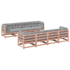 vidaXL 9-tlg. Garten-Sofagarnitur mit Kissen Massivholz Douglasie
