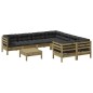 vidaXL 9-tlg. Garten-Sofagarnitur mit Kissen Kiefernholz Imprägniert vidaXL 9-tlg. Garten-Sofagarnitur mit Kissen Kiefernholz Imprägniert