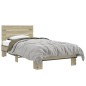 vidaXL Bettgestell Sonoma-Eiche 90x190 cm Holzwerkstoff und Metall vidaXL Bettgestell Sonoma-Eiche 90x190 cm Holzwerkstoff und Metall