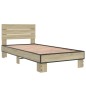 vidaXL Bettgestell Sonoma-Eiche 90x190 cm Holzwerkstoff und Metall vidaXL Bettgestell Sonoma-Eiche 90x190 cm Holzwerkstoff und Metall