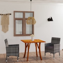 3-tlg. Garten-Essgruppe Grau