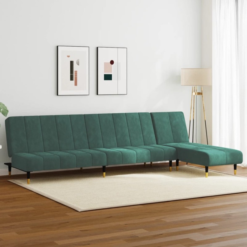 vidaXL 2-tlg. Sofagarnitur Dunkelgrün Samt vidaXL 2-tlg. Sofagarnitur Dunkelgrün Samt