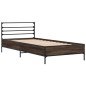 vidaXL Bettgestell Braun Eichen-Optik 90x200 cm Holzwerkstoff Metall vidaXL Bettgestell Braun Eichen-Optik 90x200 cm Holzwerkstoff Metall