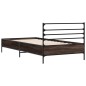 vidaXL Bettgestell Braun Eichen-Optik 90x200 cm Holzwerkstoff Metall vidaXL Bettgestell Braun Eichen-Optik 90x200 cm Holzwerkstoff Metall