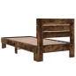 vidaXL Bettgestell Räuchereiche 100x200 cm Holzwerkstoff und Metall vidaXL Bettgestell Räuchereiche 100x200 cm Holzwerkstoff und Metall