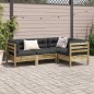 vidaXL 4-tlg. Garten-Sofagarnitur mit Kissen Kiefernholz Imprägniert vidaXL 4-tlg. Garten-Sofagarnitur mit Kissen Kiefernholz Imprägniert