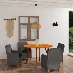 5-tlg. Garten-Essgruppe Dunkelgrau