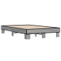 vidaXL Bettgestell Grau Sonoma 135x190 cm Holzwerkstoff und Metall vidaXL Bettgestell Grau Sonoma 135x190 cm Holzwerkstoff und Metall