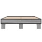 vidaXL Bettgestell Grau Sonoma 135x190 cm Holzwerkstoff und Metall vidaXL Bettgestell Grau Sonoma 135x190 cm Holzwerkstoff und Metall