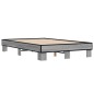 vidaXL Bettgestell Grau Sonoma 135x190 cm Holzwerkstoff und Metall vidaXL Bettgestell Grau Sonoma 135x190 cm Holzwerkstoff und Metall