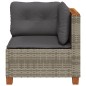 vidaXL Garten-Ecksofa mit Kissen Grau Poly Rattan vidaXL Garten-Ecksofa mit Kissen Grau Poly Rattan