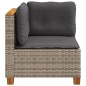 vidaXL Garten-Ecksofa mit Kissen Grau Poly Rattan vidaXL Garten-Ecksofa mit Kissen Grau Poly Rattan