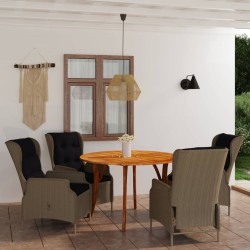 5-tlg. Garten-Essgruppe Braun