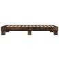 vidaXL Bettgestell Räuchereiche 90x200 cm Holzwerkstoff und Metall vidaXL Bettgestell Räuchereiche 90x200 cm Holzwerkstoff und Metall