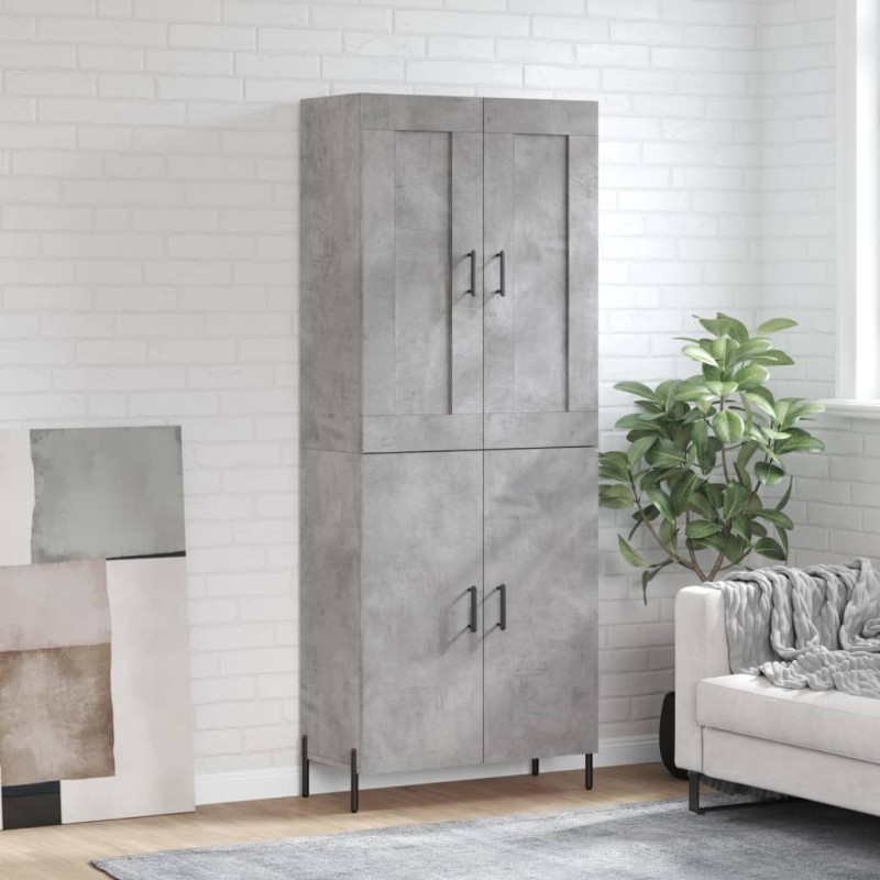 Highboard Betongrau 69,5x34x180 cm Holzwerkstoff Highboard Betongrau 69,5x34x180 cm Holzwerkstoff