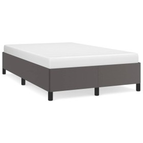 vidaXL Bettgestell Grau 120x190 cm Kunstleder