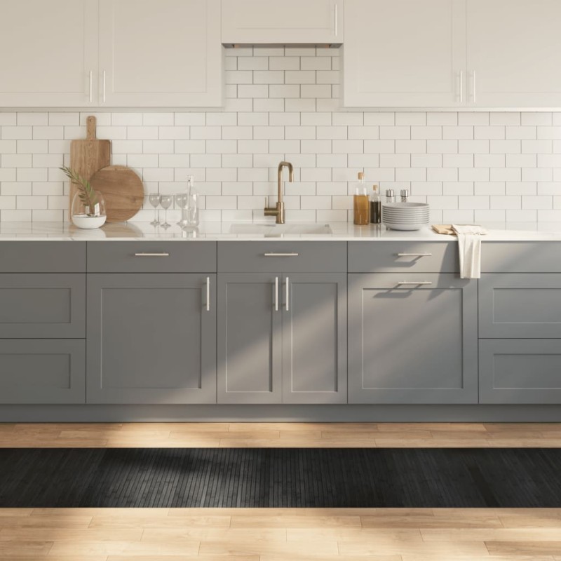 vidaXL Teppich Rechteckig Grau 60x500 cm Bambus vidaXL Teppich Rechteckig Grau 60x500 cm Bambus