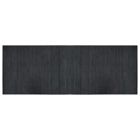 vidaXL Teppich Rechteckig Grau 70x200 cm Bambus