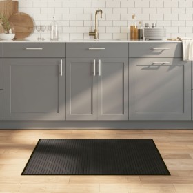vidaXL Teppich Rechteckig Schwarz 70x100 cm Bambus
