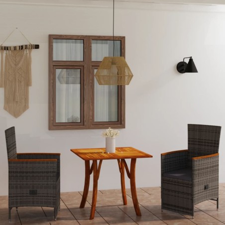 3-tlg. Garten-Essgruppe Grau