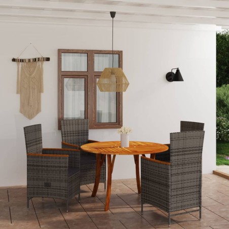 5-tlg. Garten-Essgruppe Grau