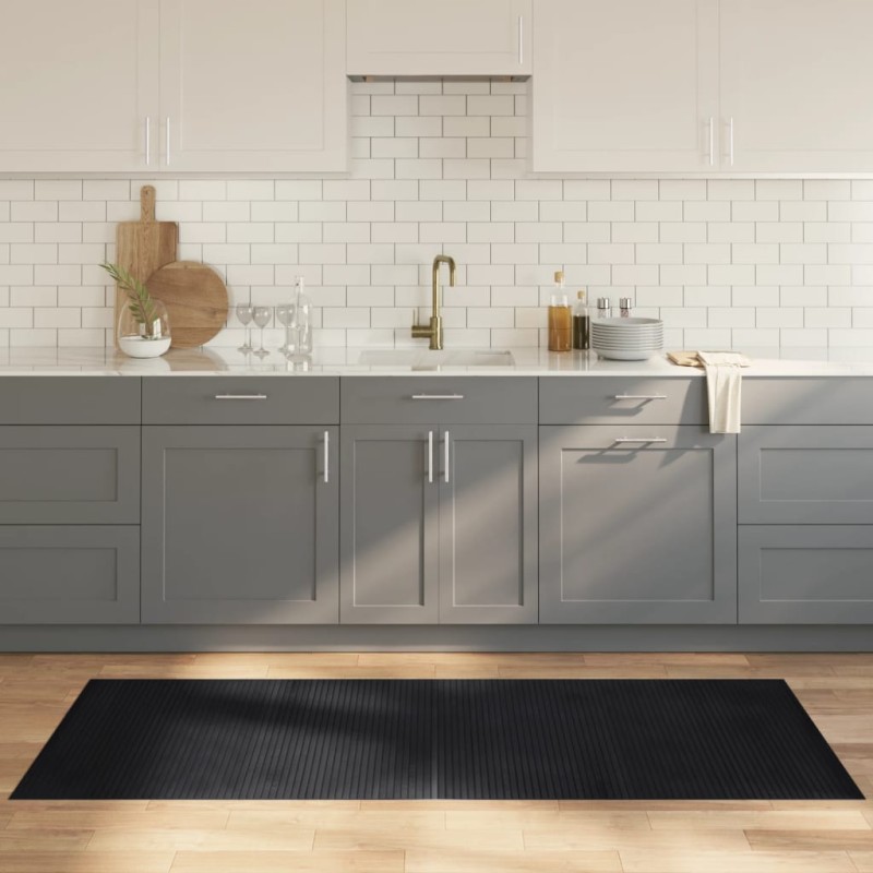 vidaXL Teppich Rechteckig Schwarz 80x200 cm Bambus vidaXL Teppich Rechteckig Schwarz 80x200 cm Bambus