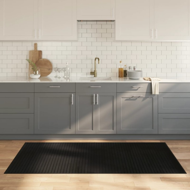 vidaXL Teppich Rechteckig Schwarz 100x200 cm Bambus vidaXL Teppich Rechteckig Schwarz 100x200 cm Bambus