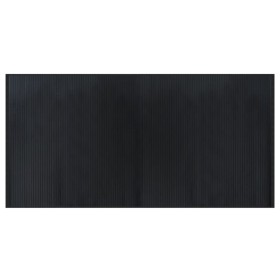 vidaXL Teppich Rechteckig Schwarz 100x200 cm Bambus
