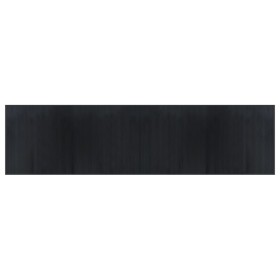 vidaXL Teppich Rechteckig Schwarz 100x400 cm Bambus