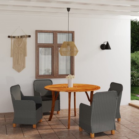 5-tlg. Garten-Essgruppe Hellgrau