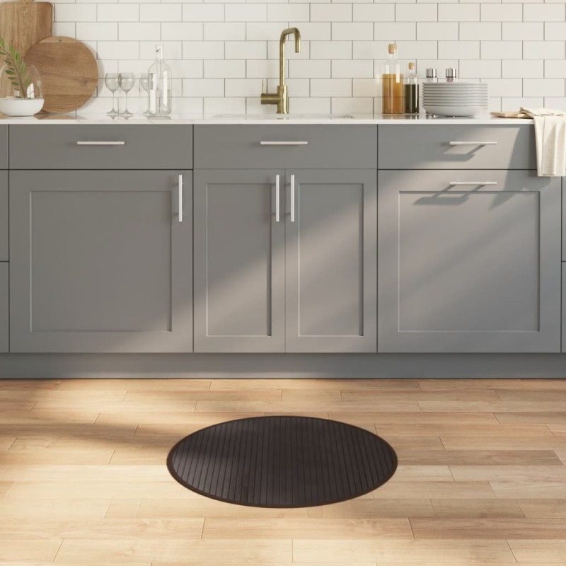 vidaXL Teppich Rund Dunkelbraun 60 cm Bambus vidaXL Teppich Rund Dunkelbraun 60 cm Bambus