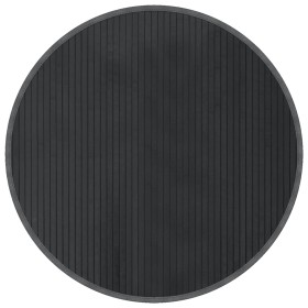vidaXL Teppich Rund Grau 80 cm Bambus