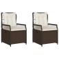 vidaXL Gartensessel 2 Stk. Verstellbar Braun Poly Rattan vidaXL Gartensessel 2 Stk. Verstellbar Braun Poly Rattan