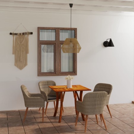 5-tlg. Garten-Essgruppe Braun