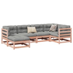 vidaXL 6-tlg. Garten-Sofagarnitur Massivholz Douglasie