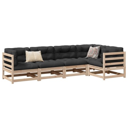 vidaXL 5-tlg. Garten-Sofagarnitur Massivholz Kiefer