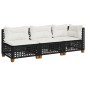 vidaXL Gartensofa mit Kissen 3-Sitzer Schwarz Poly Rattan vidaXL Gartensofa mit Kissen 3-Sitzer Schwarz Poly Rattan