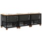vidaXL Gartensofa mit Kissen 3-Sitzer Schwarz Poly Rattan vidaXL Gartensofa mit Kissen 3-Sitzer Schwarz Poly Rattan